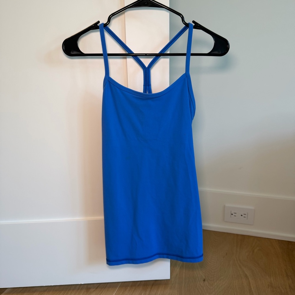 Lulu Lemon Y Racerback Blue Tank Top Size 6